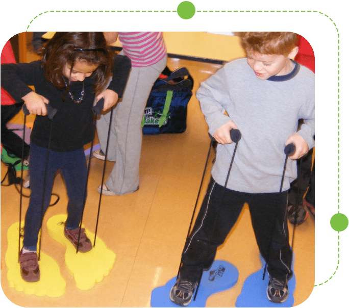 A group of children standing on the floor